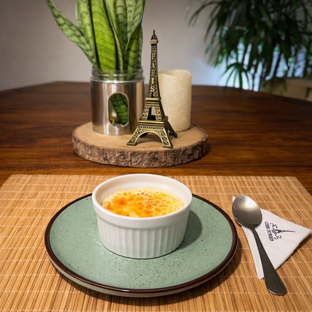Creme brulê com cobertura crocante caramelizada